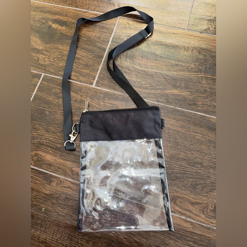 Clear stadium crossbody zip bag adjustable strap